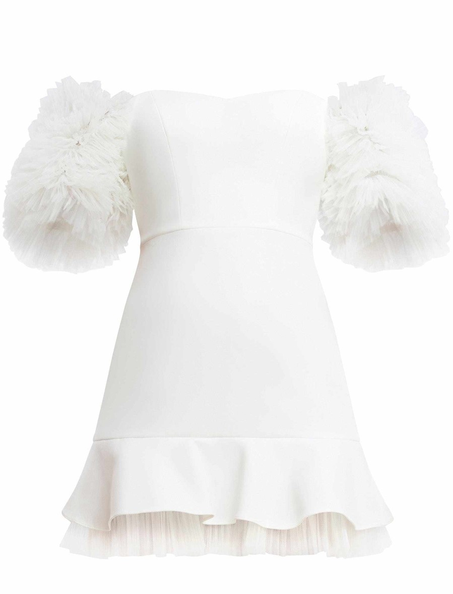 Robes BCBG | Mini-Robe A Epaules Denudees De Harlowe Couleur Creme