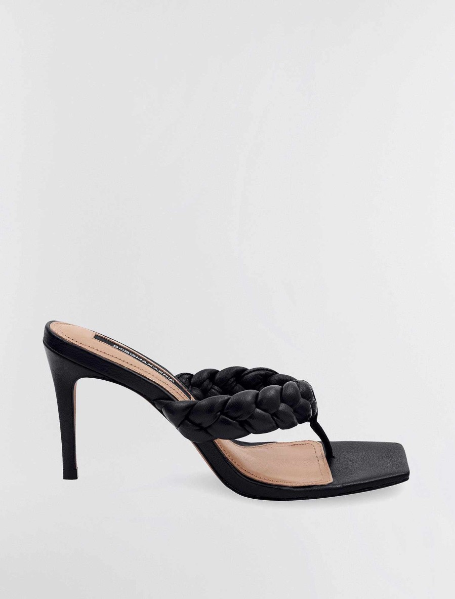 Chaussures BCBG | Talon Sandales Tressees Bella Noir