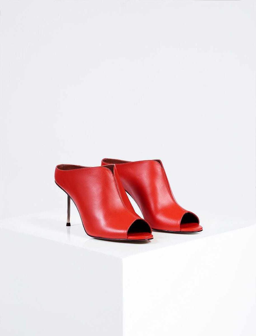 Chaussures BCBG | Sandale A Talons Mules Teela Rouge