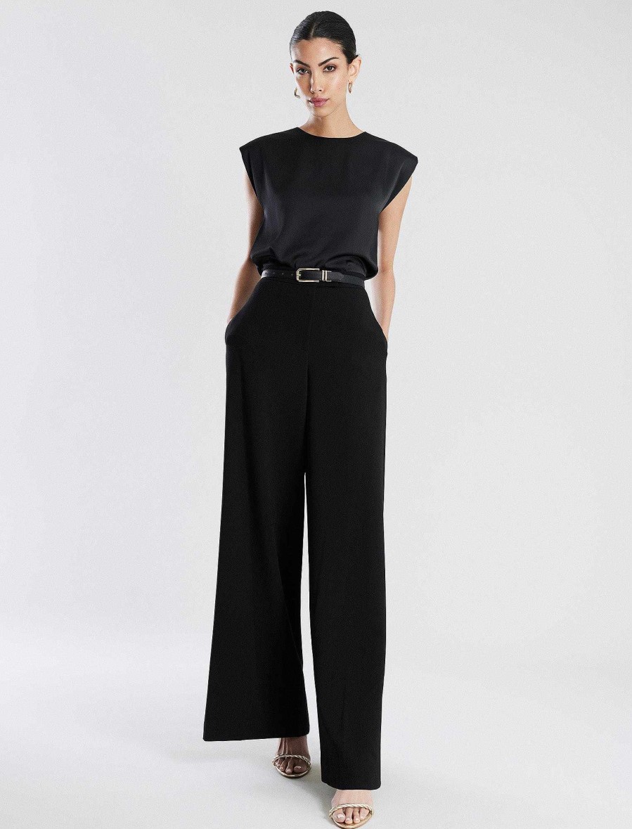 Vêtements BCBG | Pantalon Large Kezia Signature Noir