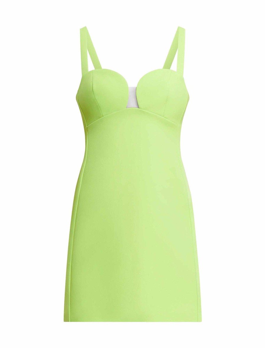 Robes BCBG | Robe Courte Trapeze Bardot Punch Citronne