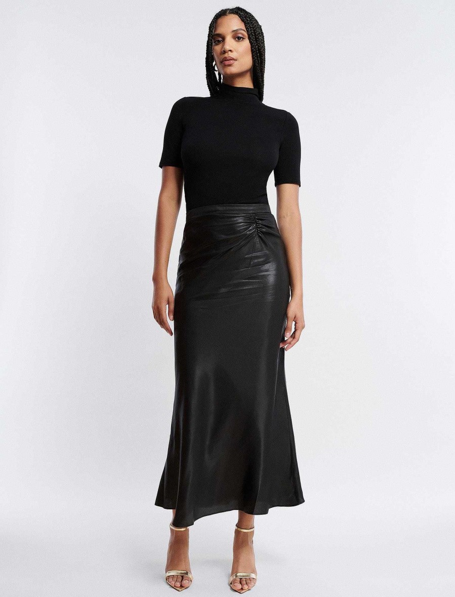 Vêtements BCBG | Jupe Midi Froncee Beaute Noire