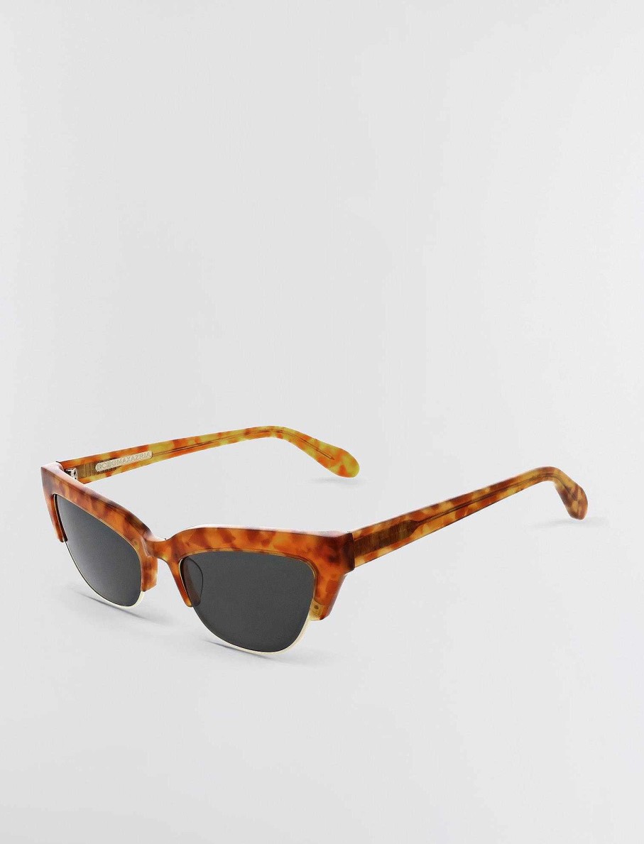 Accessoires BCBG | Lunettes De Soleil Chat Retro Miel Demi + Or Brillant