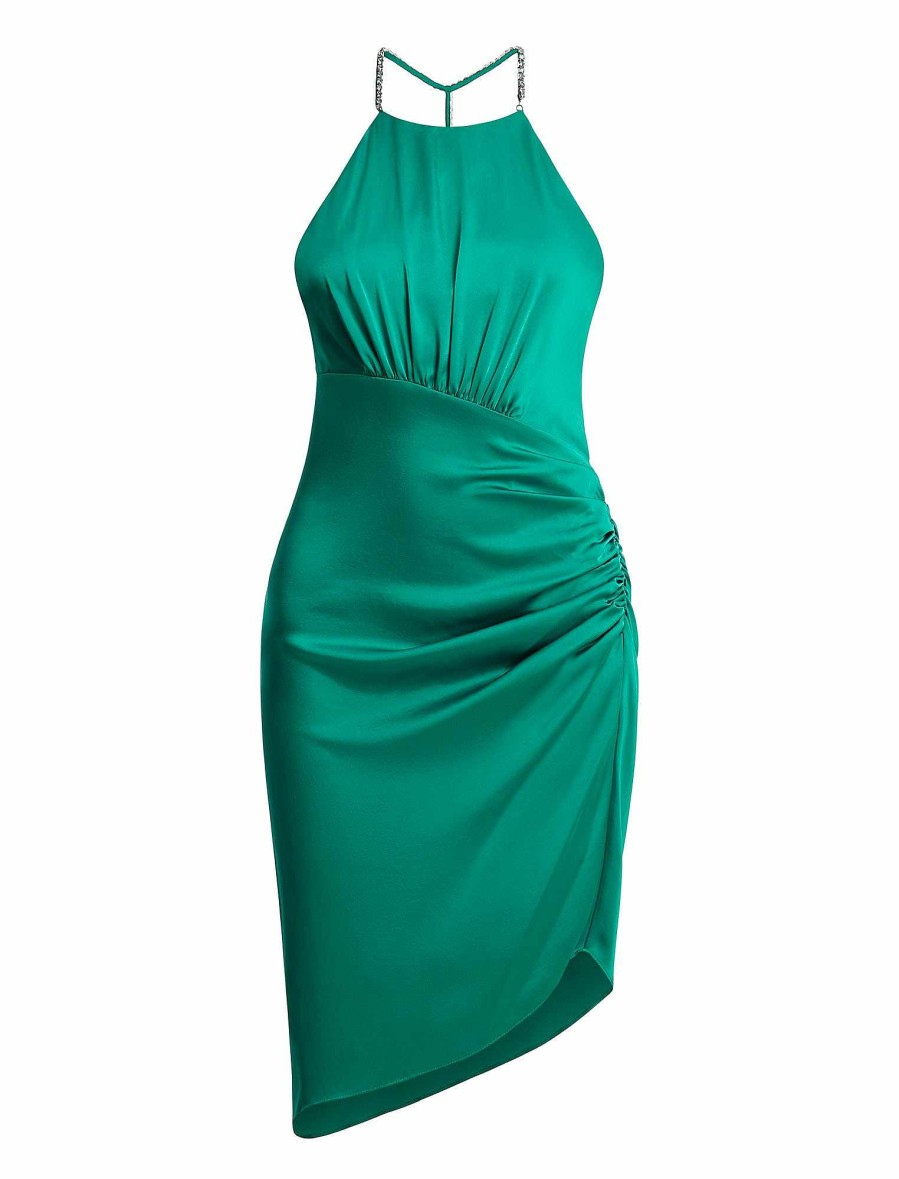 Robes BCBG | Robe Courte Froncee Anwen Vert