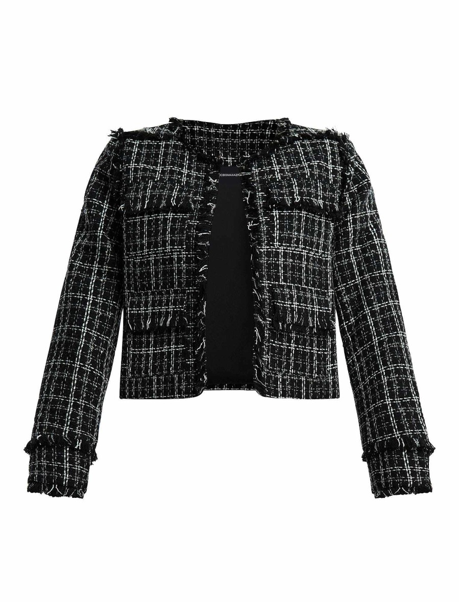 Vêtements BCBG | Veste En Tweed Bobbie Combinaison Noire