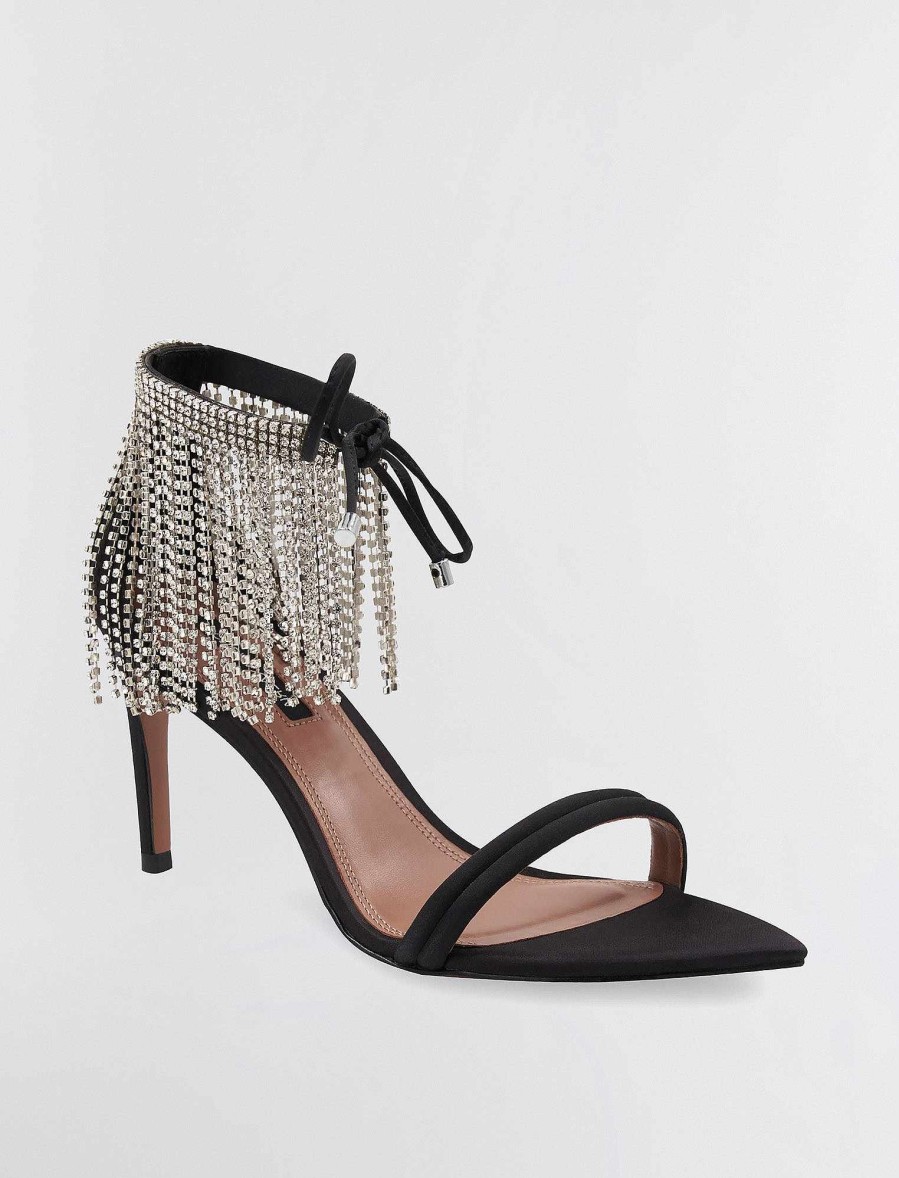 Chaussures BCBG | Sandales Dawn A Talon A Franges Noir