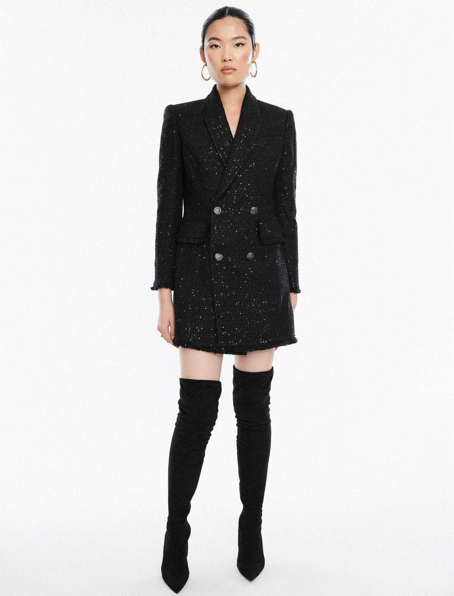 Vêtements BCBG | Robe Blazer En Tweed Eddie Noir