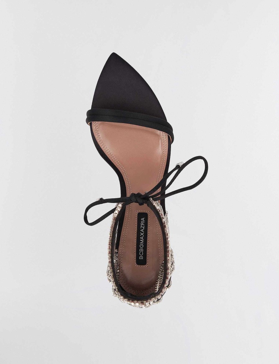 Chaussures BCBG | Sandales Dawn A Talon A Franges Noir