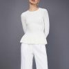 Vêtements BCBG | Haut En Maille Cotelee A Manches Longues Gardenia