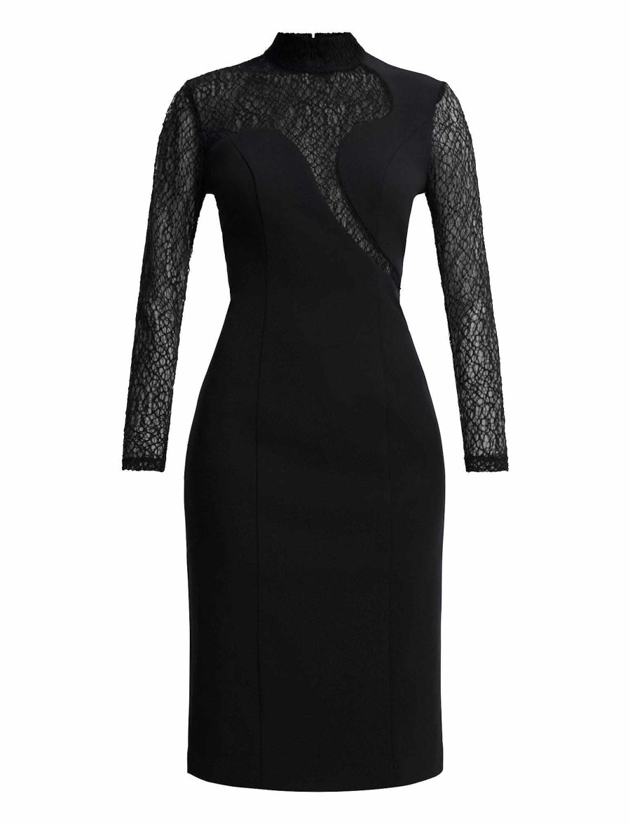 Robes BCBG | Robe Midi Illusion Celestia Noir