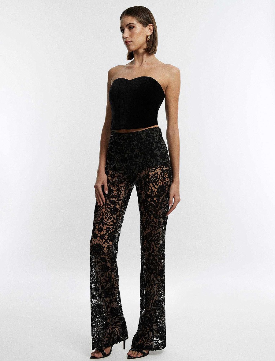 Vêtements BCBG | Pantalon En Dentelle Imprimee Beaute Noire