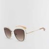 Accessoires BCBG | Lunettes De Soleil Oeil-De-Chat Ventilees Or Clair/Taupe